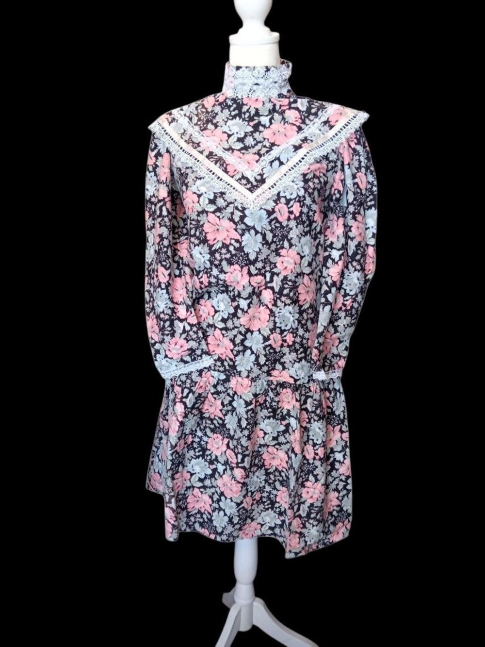 Gunne Sax by Jessica McClintock Prairie Dress Size 14 Floral Flannel USA made